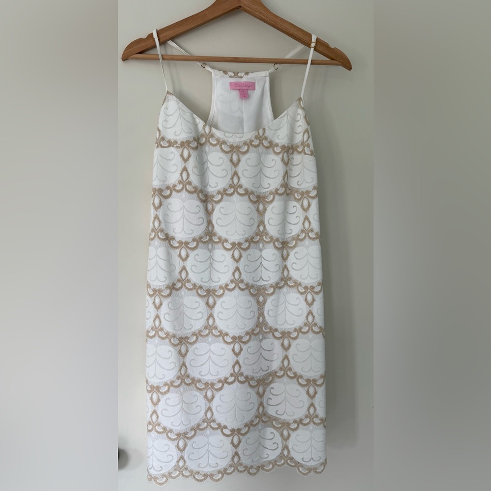 Lilly Pulitzer White and Gold dress